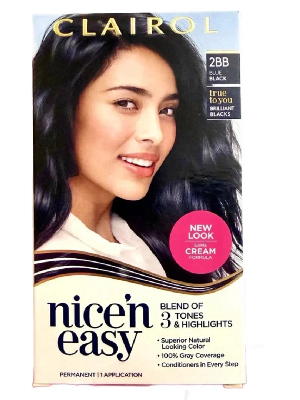 2pc Clairol Nice 'N Easy Permanent 2BB Blue Black Hair Color New Sealed Boxes